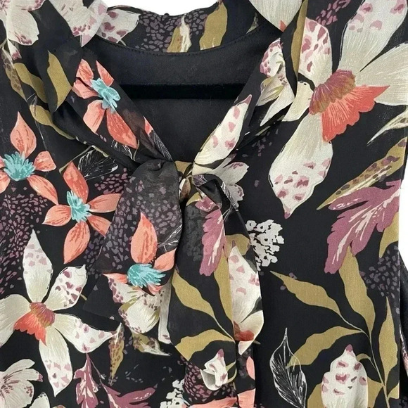 Gibson Look Black Floral Sleeveless Blouse NWT Business Casual - Picture 2 of 7